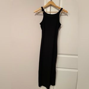 Princess Polly fitted black dress with slit